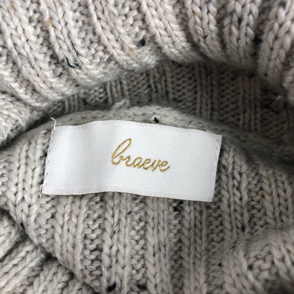 Braeve Cowl Neck Oatmeal Hi Low Hem Sweater L - Picture 3 of 7